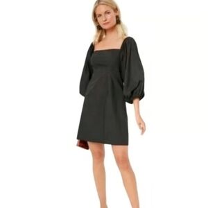 NWT Tuckernuck POMANDER PLACE Elegant Black Puff Sleeve Dress
